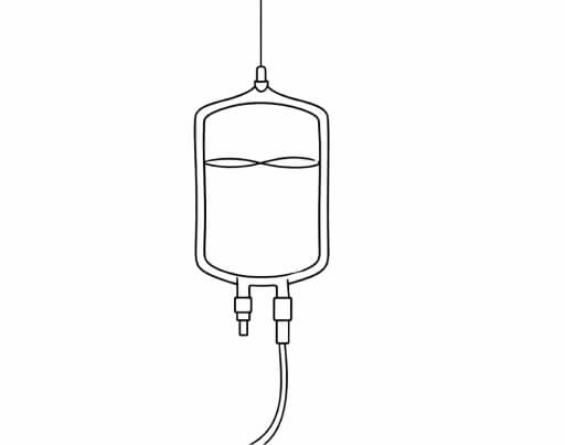 Line drawing of IV bag