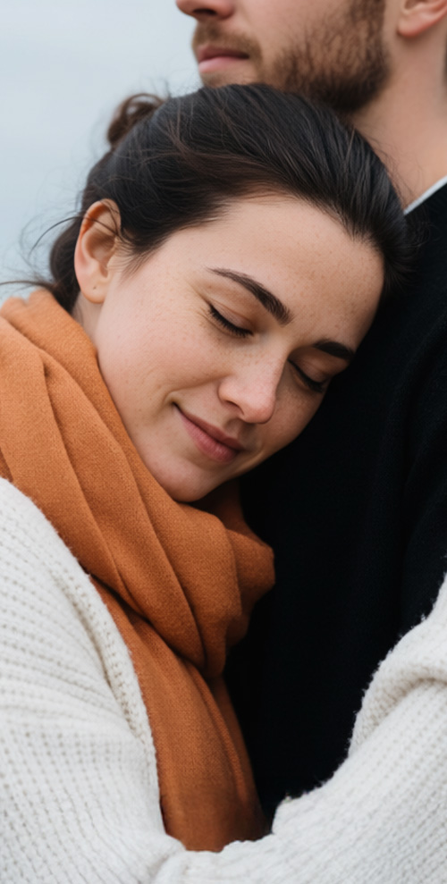 Photo of woman being hugged